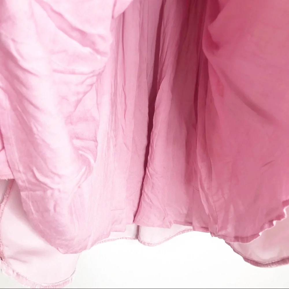 Free People Daphne Velvet Sleeve mini Dress Balloon ruffle sleeves blush pink - Picture 9 of 13